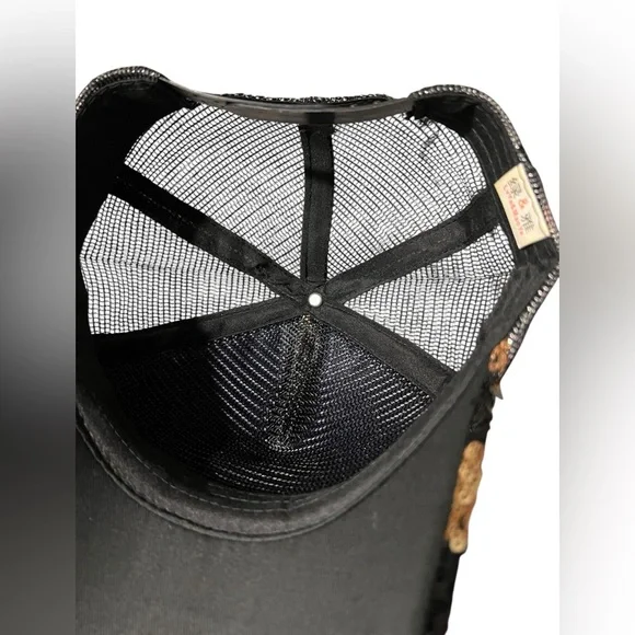 Beautiful Sequin Leaf Design Black and Gold Glam Cap, adjustable size - Picture 9 of 11